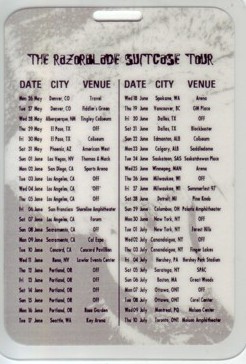 Razorblade Suitcase Tour Dates
